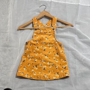 Tahari Floral Yellow Pinafore Dress